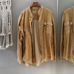 Eddie Bauer Beige Corduroy Shirt Jacket